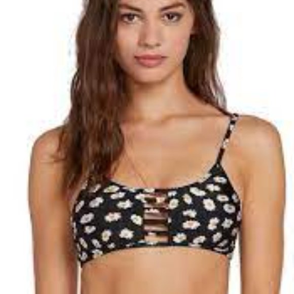 NWT!! Volcom Ur A Daisy Scoop neck Bikini Top Size Small - Picture 2 of 8